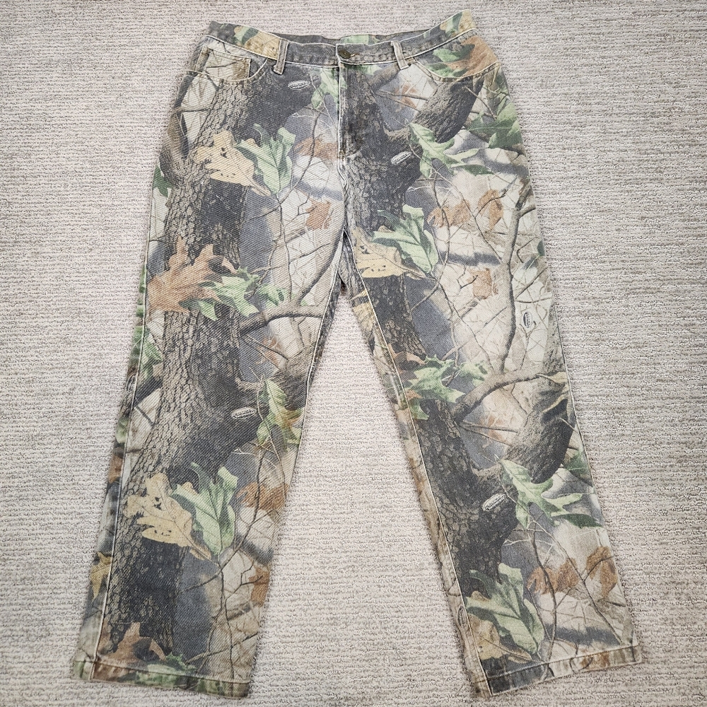 Vintage Ranger Faded Camoflauge Denim Pants Mens 38x28 Realtree Hardwoods Camo